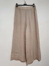 Montaigne, Classic Full Length Linen Pants, Female, Black, One Size