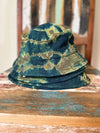 Brownville No1, Hand Dyed Bucket Hat, Khaki/Indigo