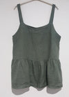 Montaigne, Solid Linen Singlet Top, Female, French Navy, One Size
