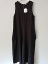 Talia Benson, Italian Linen Jumpsuit with Side Pockets, Female, Black