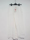 Talia Benson, Italian Linen Slouchy Drawstring Pants with Side Pockets, Female, White